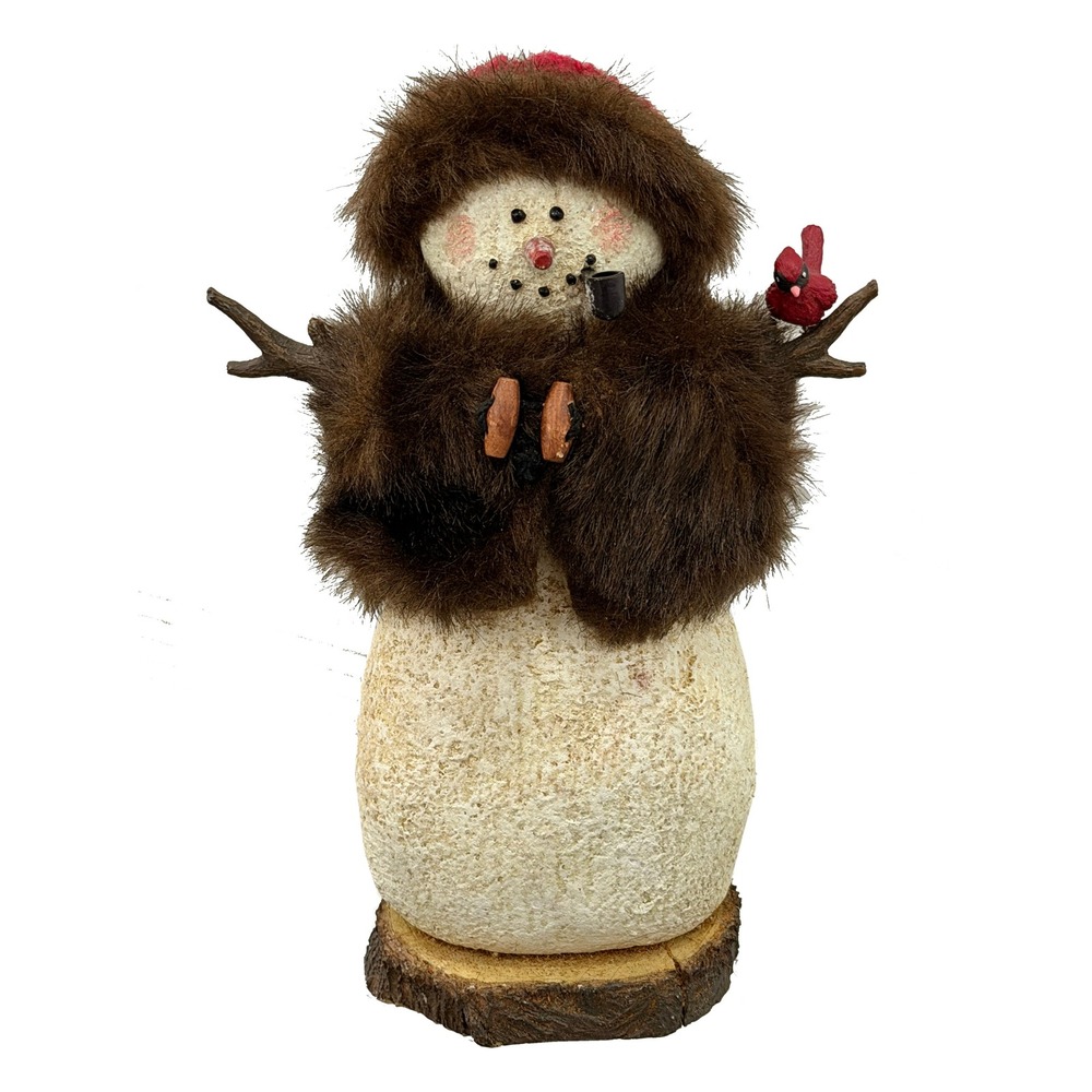 Department 56 Snowwoman Faux Fur Coat Red Cardinal Décor Retired Orig Tag